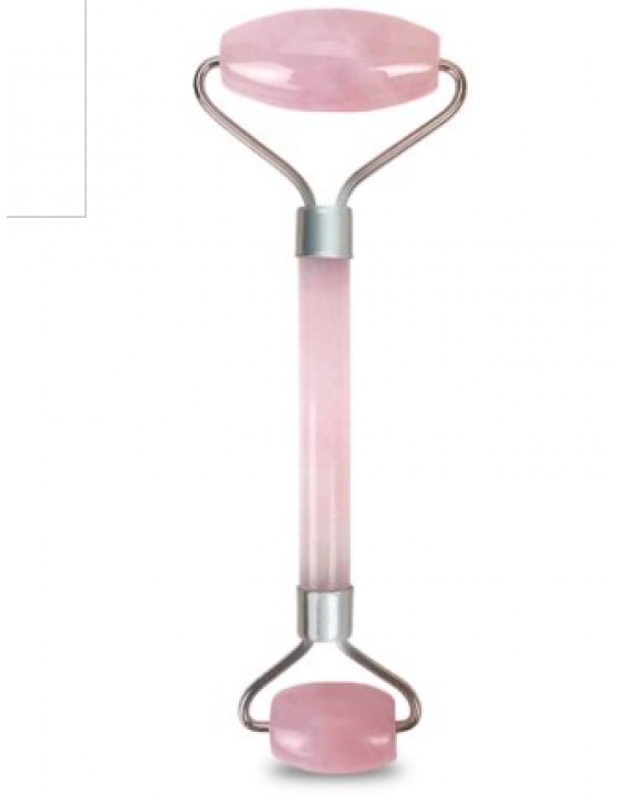 Massageador Facial Gua Sha Roller de Quartzo Rosa Massageador Facial Gua Sha Roller de Quartzo Rosa
