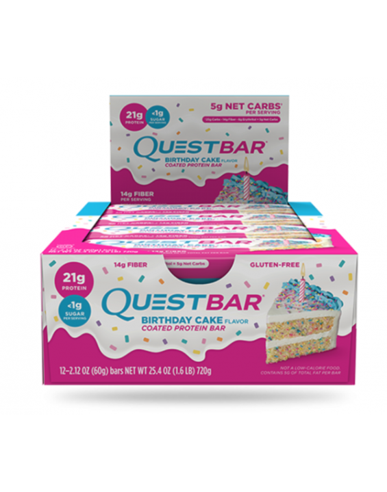 Quest Bar Barra de Proteína (12 unidades) Birthday Cake Quest Bar Barra de Proteína (12 unidades) Birthday Cake