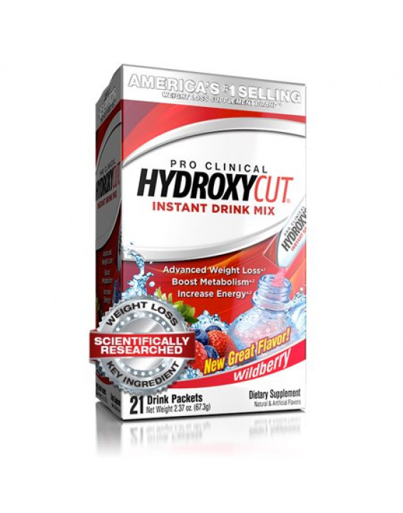 HYDROXYCUT Bebida Instantânea para Energia e Perda de Peso Sabor Wildberry 