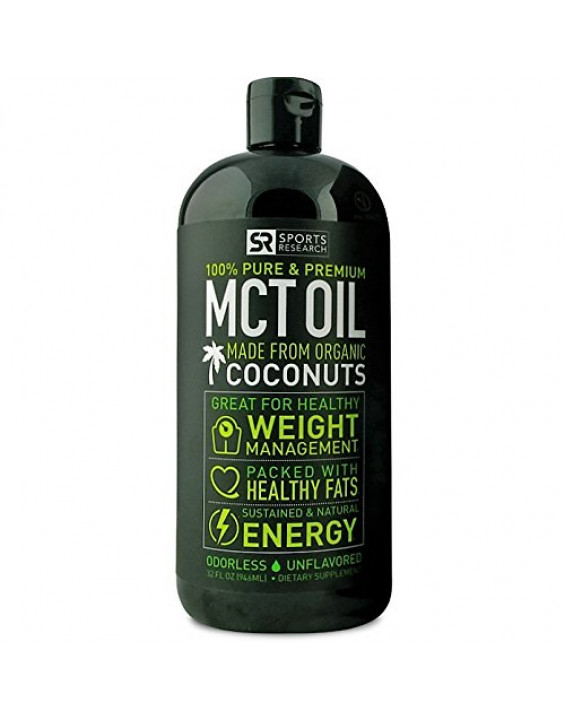Sports Research Premium MCT Oil Derived Only From Organic Coconuts
