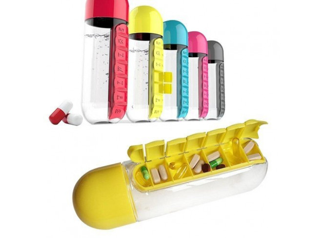 ShopAIS Garrafa com Porta-Remédios 