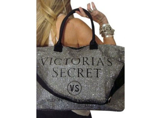 Victoria's Secret Bolsa Tote Limited Edition Silver Glitter