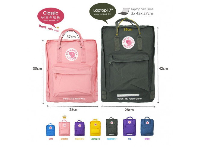 Fjallraven Kanken Mochila Tamanho para Laptop Original (Modelos) Fjallraven Kanken Mochila Tamanho para Laptop Original (Modelos)