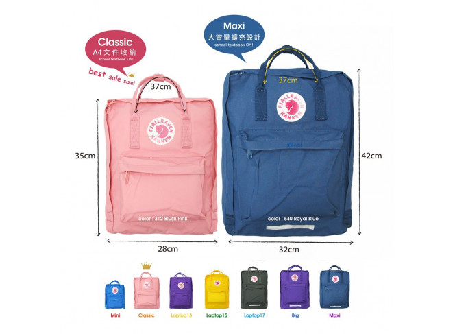 Fjallraven Kanken Mochila Tamanho Maxi Original (Cores) Fjallraven Kanken Mochila Tamanho Maxi Original (Cores)