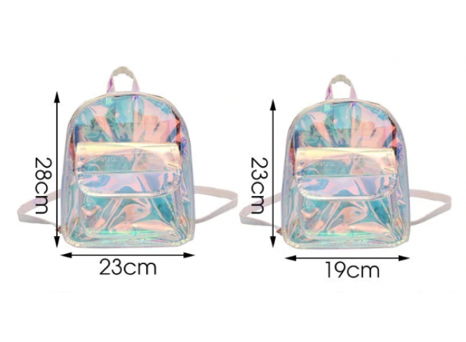 BYDI Mini Mochila Holográfica Transparente BYDI Mini Mochila Holográfica Transparente