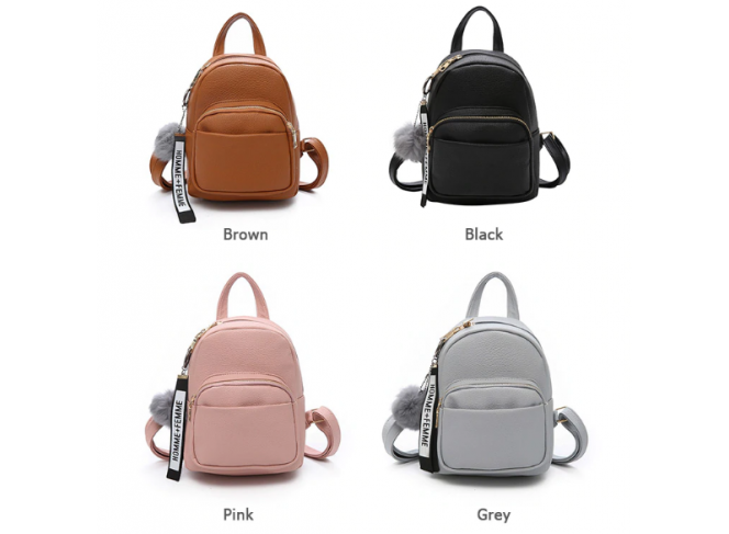BYDI Mini Mochila de Couro (Cores)
