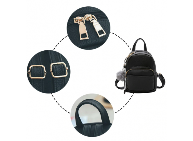 BYDI Mini Mochila de Couro (Cores)