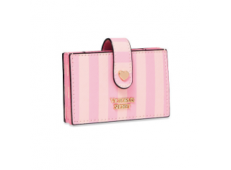 Victoria’s Secret Porta Cartão Sanfonado Rosa Listrado