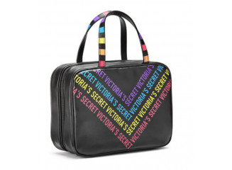Victoria's Secret Super Necessaire Para Viagem Rainbow Black com Gancho