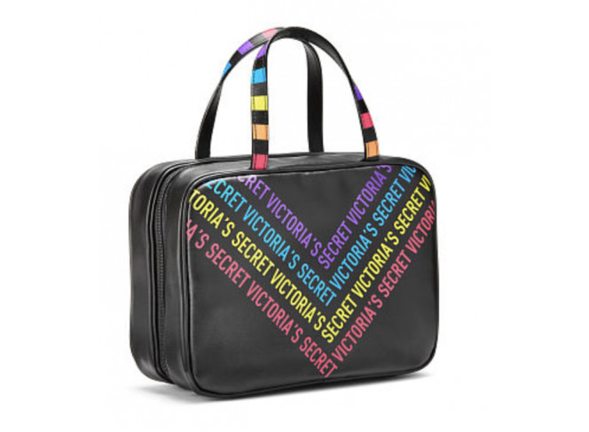 Victoria's Secret Super Necessaire Para Viagem Rainbow Black com Gancho