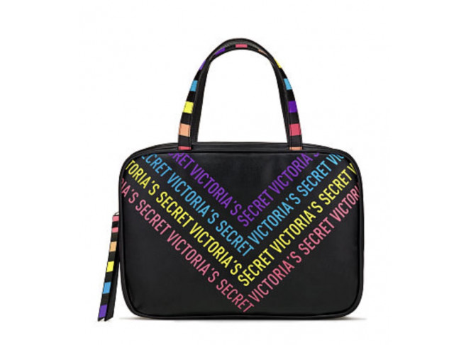 Victoria's Secret Super Necessaire Para Viagem Rainbow Black com Gancho
