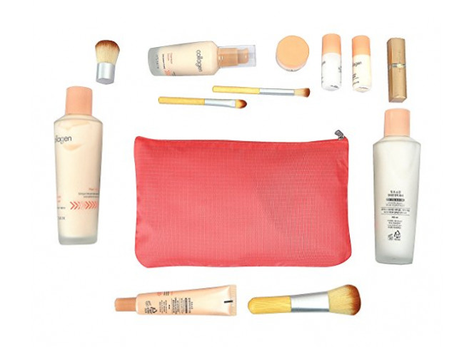 Travel Organizers 7 Set,Mesh Clothes Bags Durable Luggage Packing Cubes with Bra Shoe Bag