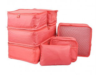 Travel Organizers 7 Set,Mesh Clothes Bags Durable Luggage Packing Cubes with Bra Shoe Bag