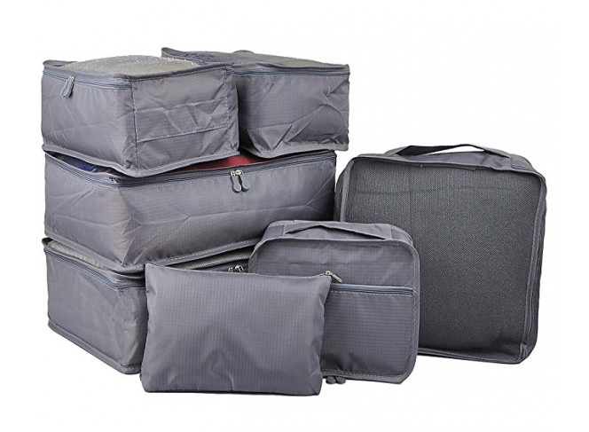 Travel Organizers 7 Set,Mesh Clothes Bags Durable Luggage Packing Cubes with Bra Shoe Bag