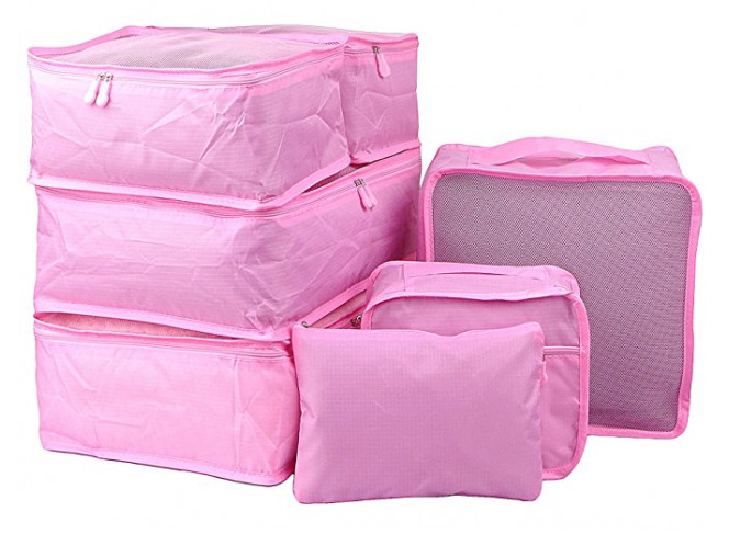 Travel Organizers 7 Set,Mesh Clothes Bags Durable Luggage Packing Cubes with Bra Shoe Bag