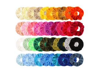 Kit Scrunchies Prendedor de Cabelo Elástico de Veludo (Contém 40) Kit Scrunchies Prendedor de Cabelo Elástico de Veludo (Contém 40)