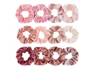 Kit Scrunchies Prendedor de Cabelo Elástico de Veludo Rose (Contém 12) Kit Scrunchies Prendedor de Cabelo Elástico de Veludo Rose (Contém 12)