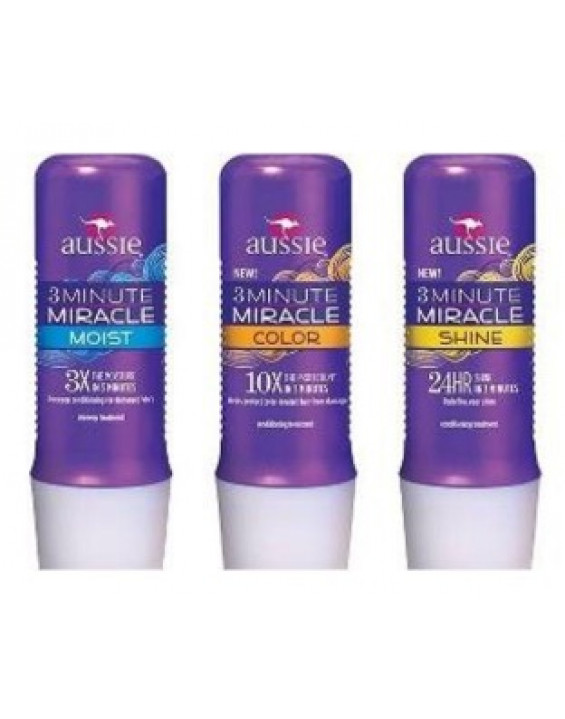 Kit Máscaras Aussie 3 Minute Miracle Moist + Color + Shine