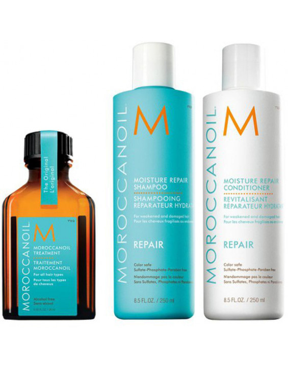 MoroccanOil Kit Shampoo 250ml + Condicionador 250ml + Óleo Capilar 15ml MoroccanOil Kit Shampoo 250ml + Condicionador 250ml + Óleo Capilar 15ml