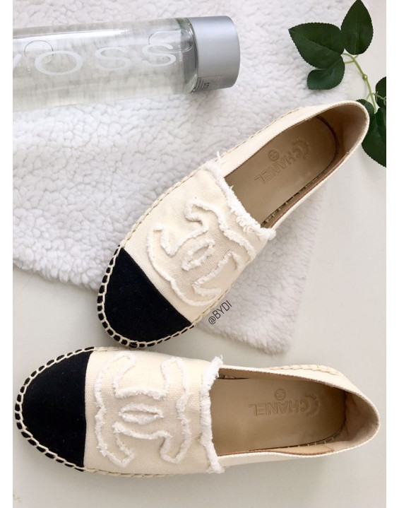 Alpargata Chanel Cru e Preta Inspired