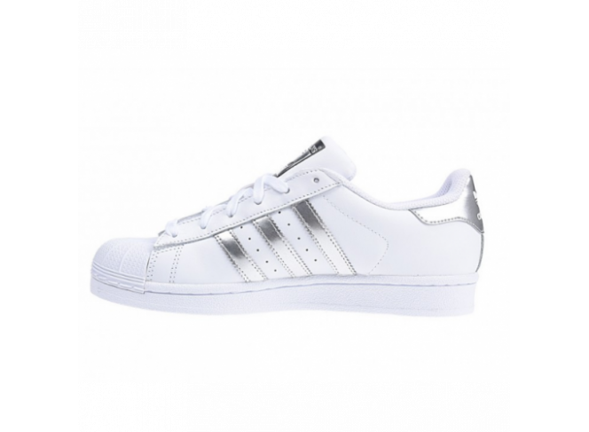 Adidas Tênis Superstar Branco e Prata