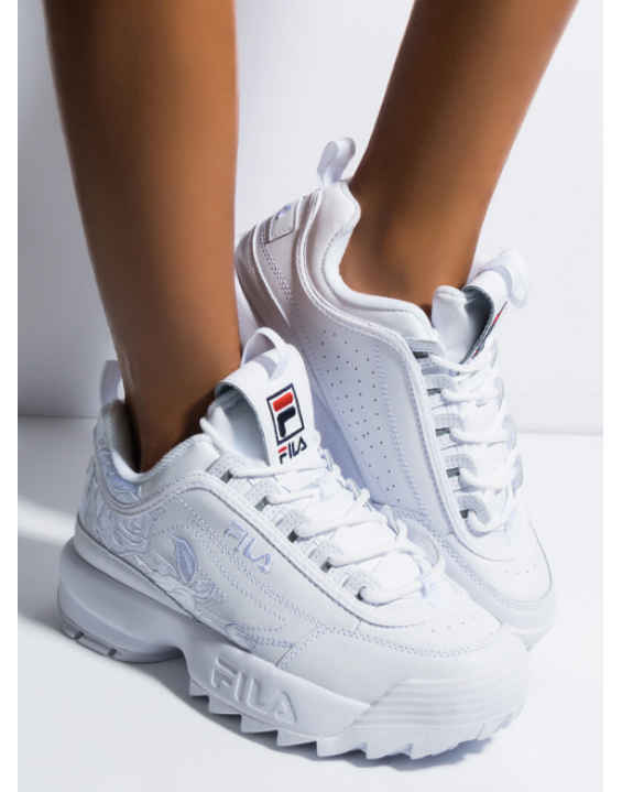 Tênis FILA Disruptor 2 Embroidery Roses Branco Bordado Tênis FILA Disruptor 2 Embroidery Roses Branco Bordado