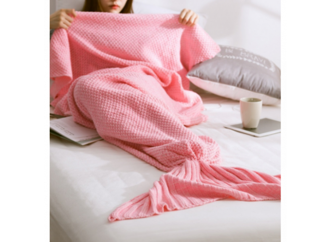 Cobertor de Solteiro Cauda de Sereia Rosa