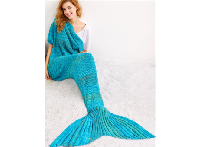 BYDI Cobertor Cauda de Sereia Azul