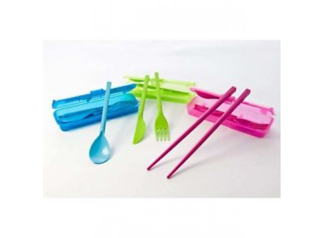 Sistema Kit de Talheres com Estojo Coleção To Go (Cores)