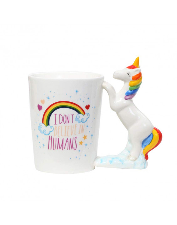 Caneca 3D Unicórnio I Don't Believe in Humans 380ml