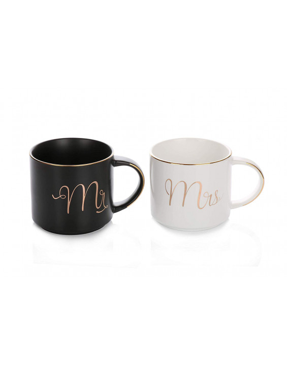Kit Caneca de Mármore para Casal Mr. e Mrs. 340ml