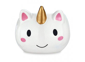 Caneca Unicórnio com Chifre Dourado 355ml