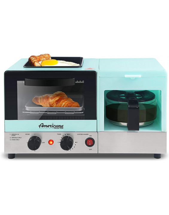 Elite Goutmet Grill com Mini Forno e Cafeteira Breakfast Center Station Americana