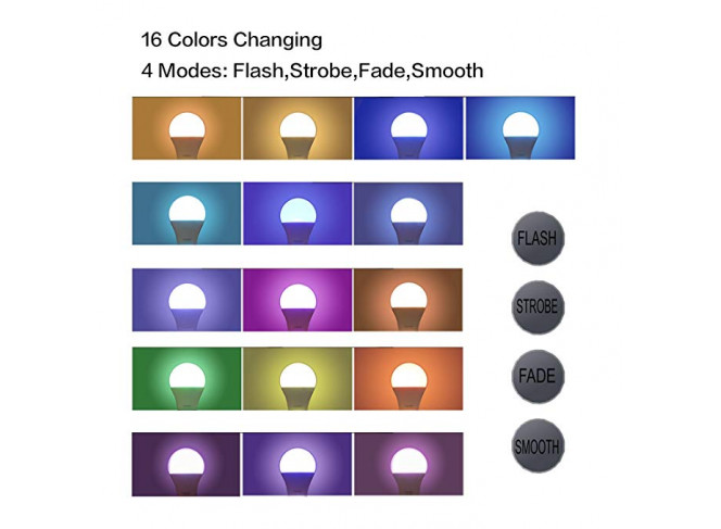 TIWIN Lâmpada de LED Multicor 16 Cores com Controle Remoto
