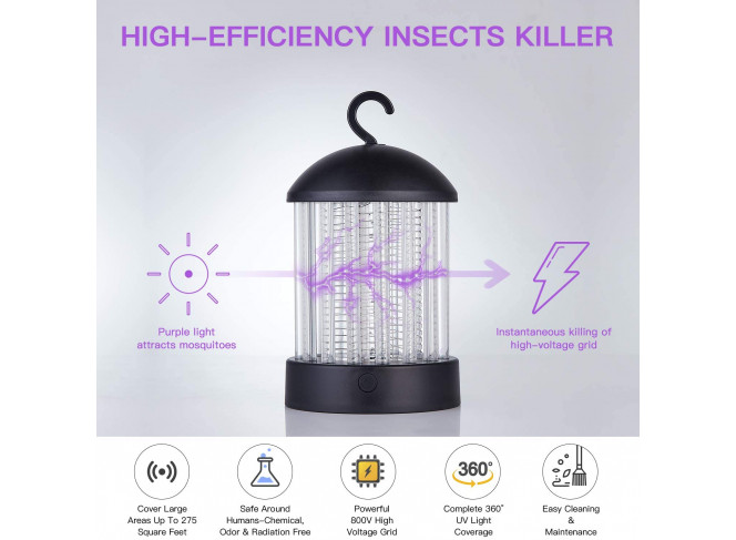 Nicelucky Armadilha UV para Insetos Mosquito Trap 