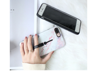 Capa de Celular Mármore Branco com Holder de Silicone