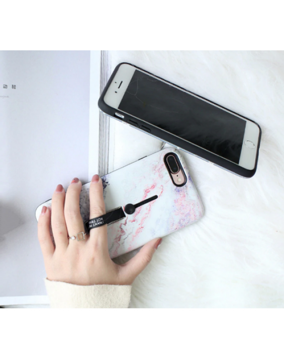 Capa de Celular Mármore Branco com Holder de Silicone
