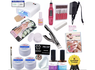 Kit Pó de Fibra Vidro Unha Gel Uv Acrygel Kit Pó de Fibra Vidro Unha Gel Uv Acrygel