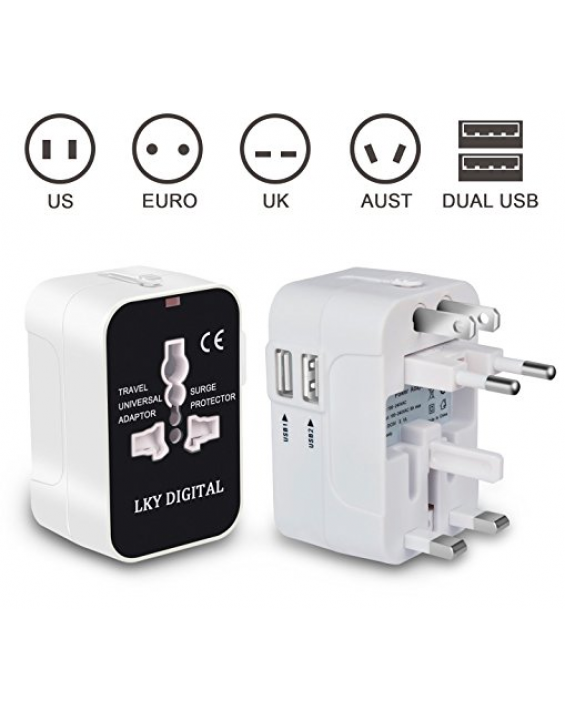 LKYDIGITAL Adaptador Universal Com Duas Entradas USB