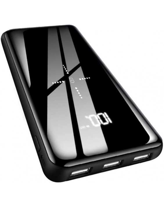 Carregador Portátil com 3 Saídas USB Power Bank 25000mAh