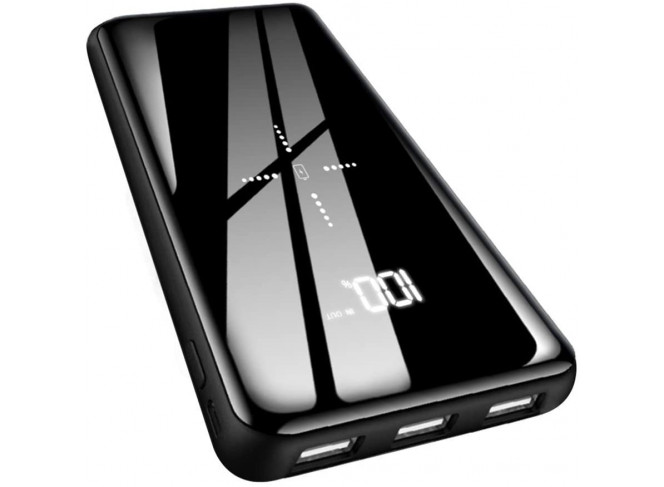 Carregador Portátil com 3 Saídas USB Power Bank 25000mAh