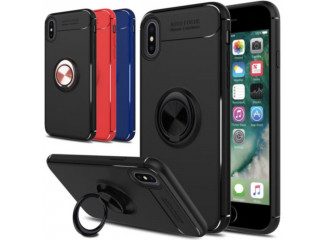 Capa de Silicone para Celular com Suporte Anel (Cores)