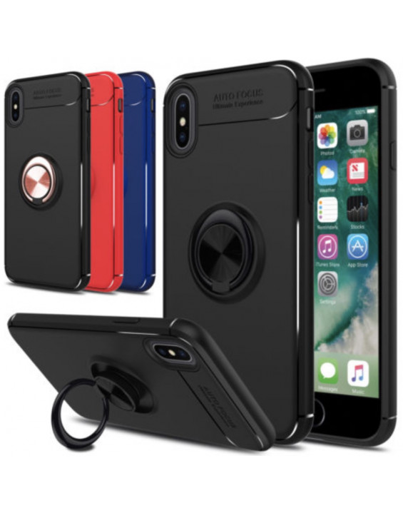 Capa de Silicone para Celular com Suporte Anel (Cores)