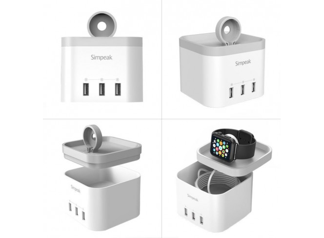 Simpeak Carregador de Parede 3 saídas USB + Dock Station