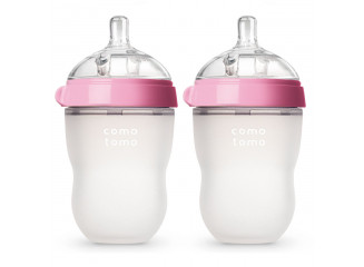 Comotomo Kit Mamadeira Copo Infantil Rosa 236ml (Contém 2)