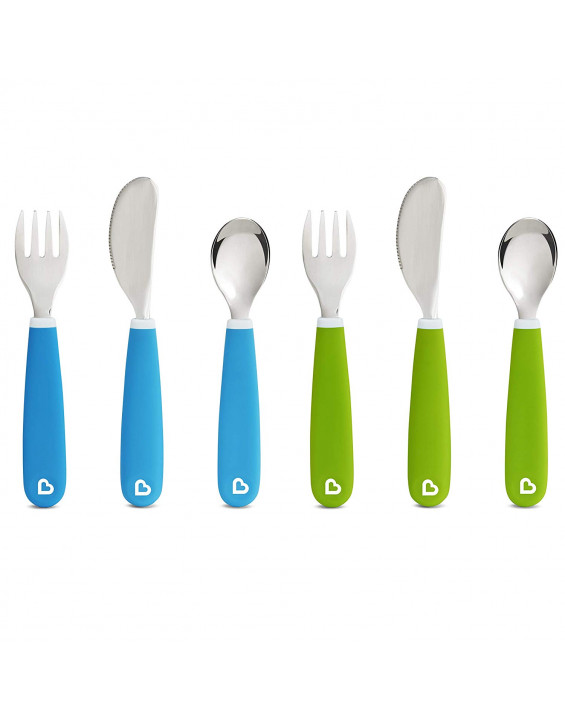 Munchkin Kit Talheres Azul e Verde (6 Peças) Munchkin Kit Talheres Azul e Verde (6 Peças)