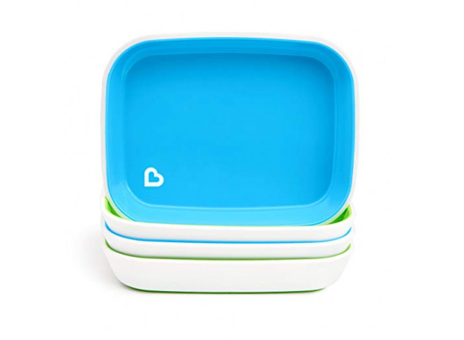 Munchkin Kit Prato Azul e Verde (4 Peças) Munchkin Kit Prato Azul e Verde (4 Peças)