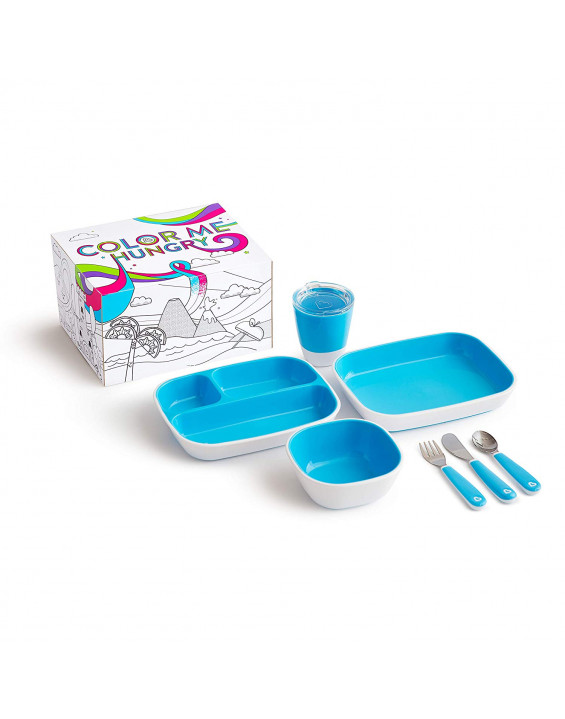 Munchkin Kit Completo Alimentação Color Me Hungry Azul (7 Peças)