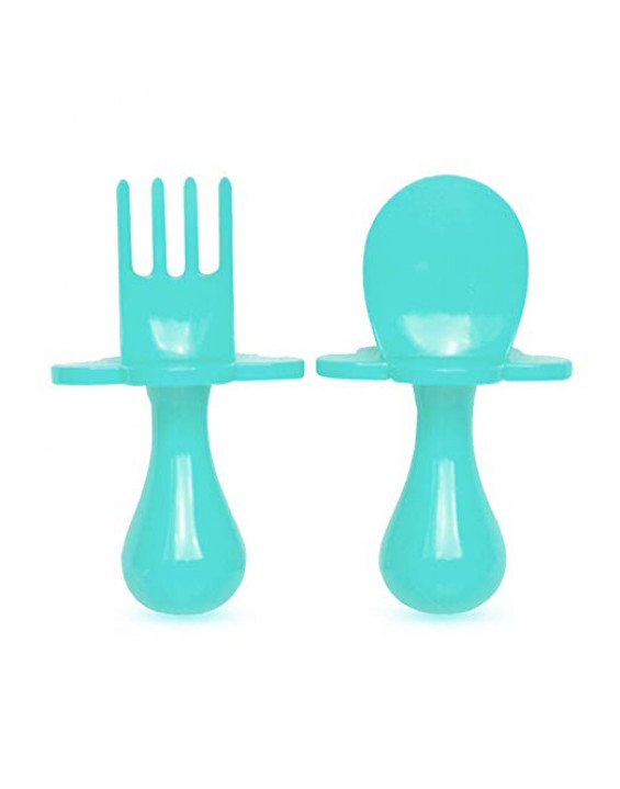 Grabease Par de Talheres para Bebê Azul