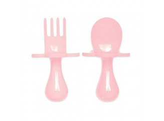 Grabease Par de Talheres para Bebê Rosa